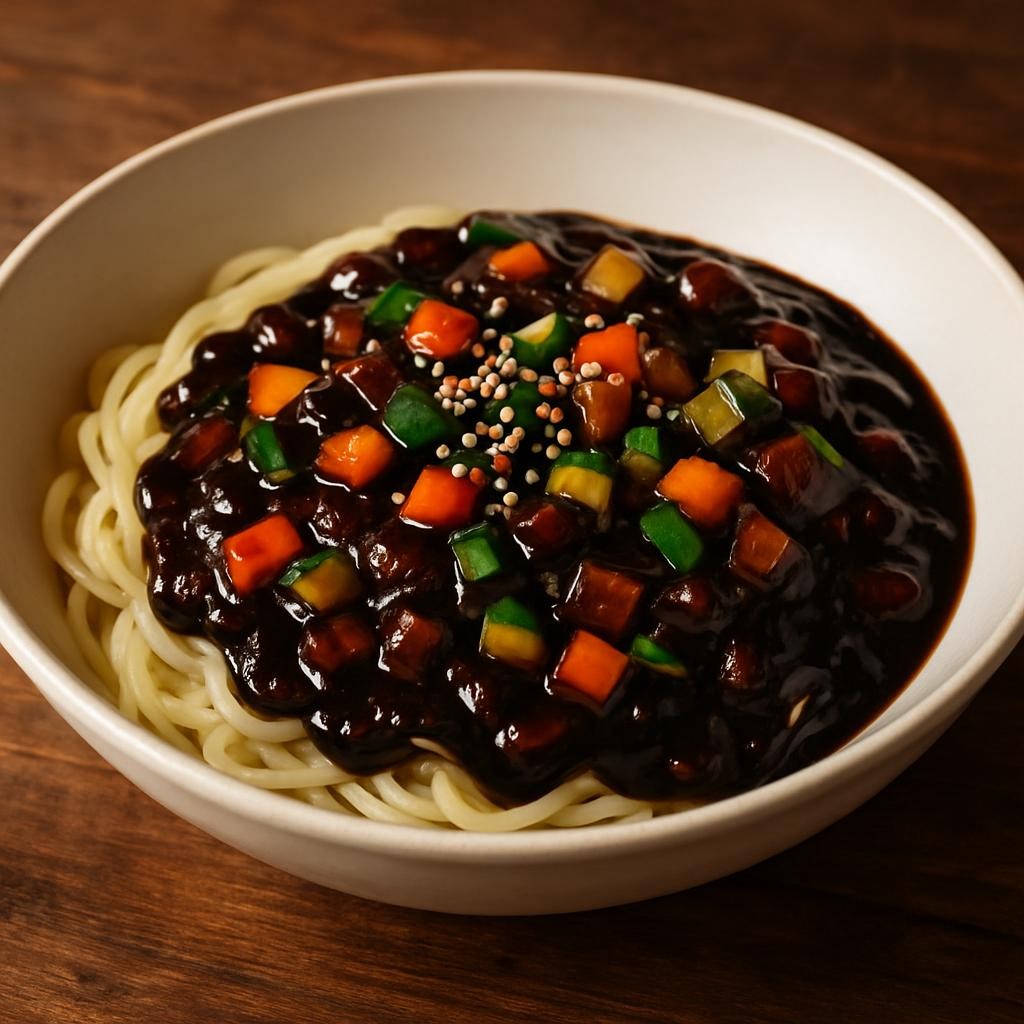 Jjajangmyeon (Noodles in blackbean sauce)