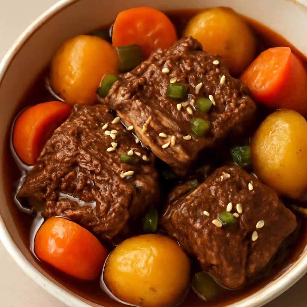 Galbijjim (braised beef short ribs)