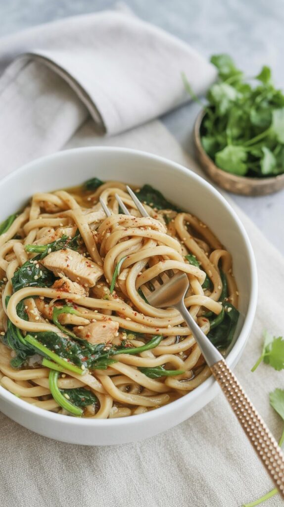 BEST Udon Noodles with Garlic and Sesame