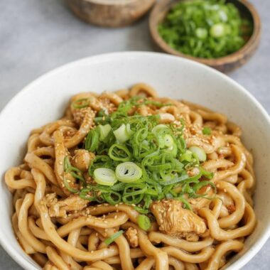 Udon Noodles with Garlic and Sesame