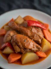 Chicken Afritada (Chicken Braised in Tomato Sauce)