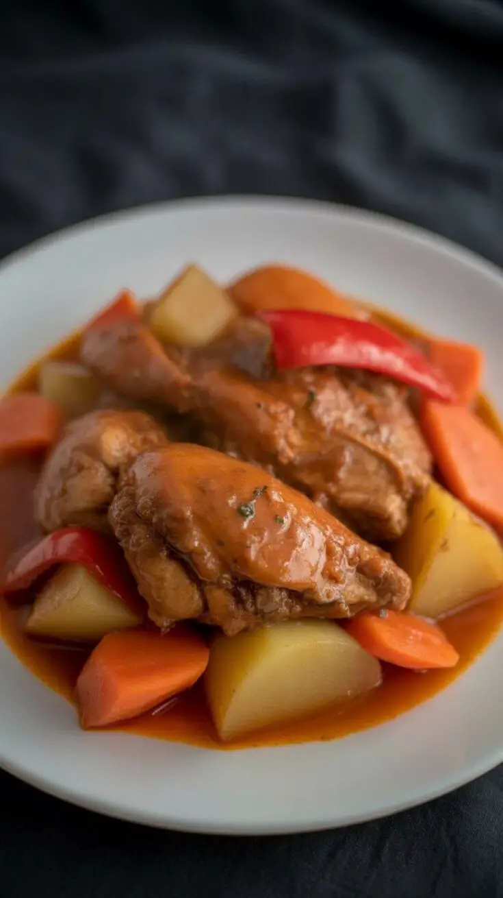 Chicken Afritada (Chicken Braised in Tomato Sauce)