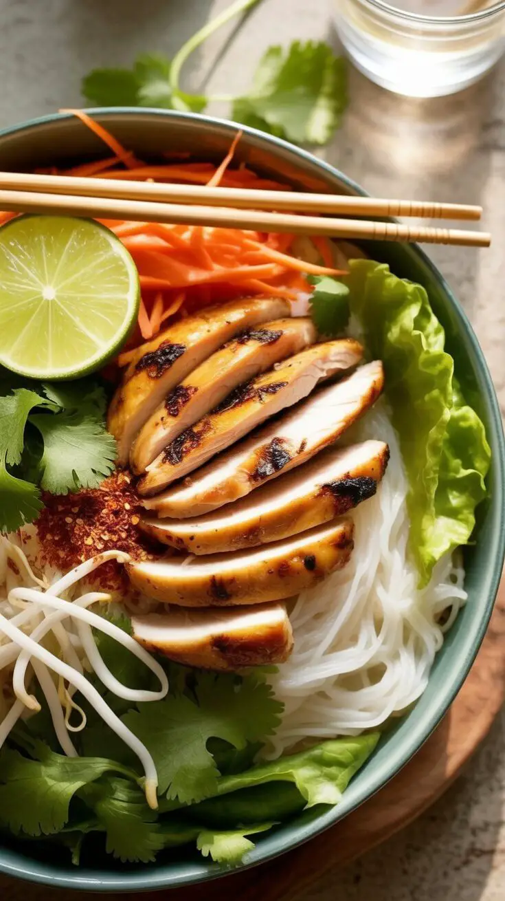 Vietnamese Noodles with Lemongrass Chicken